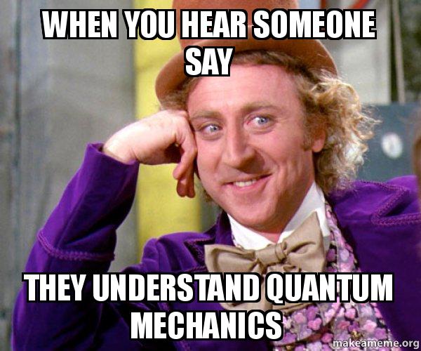 When you hear someone say they understand quantum mechanics... (meme)