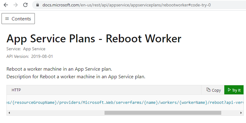 Reboot app service plan worker
