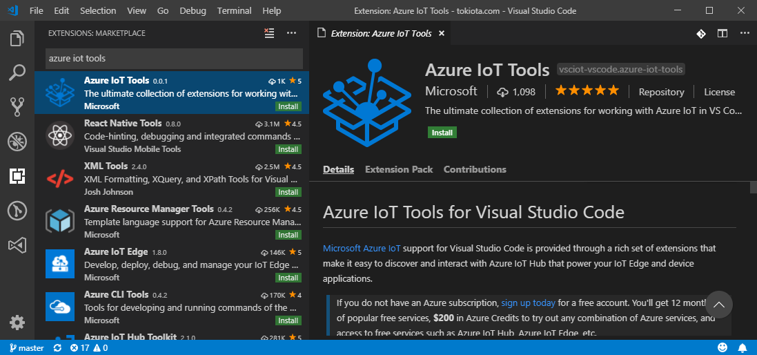 install azure iot tools vscode extension