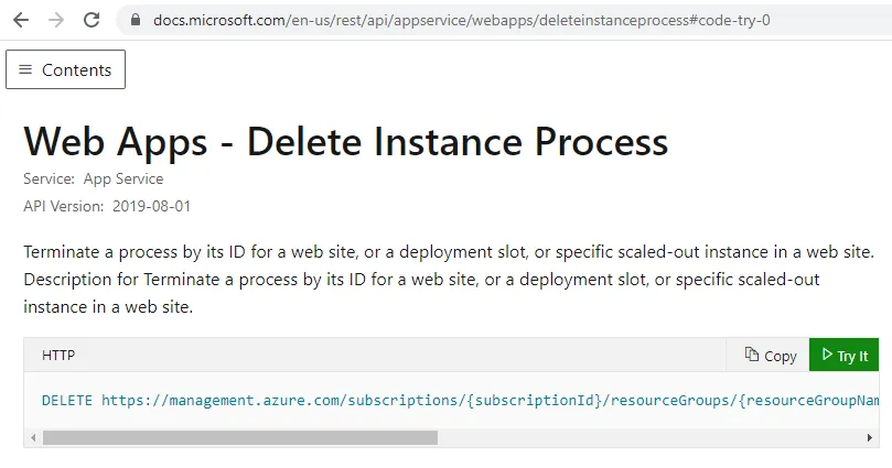 Restart Web App Instance Processes