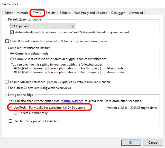 Configuración de LINQPad6