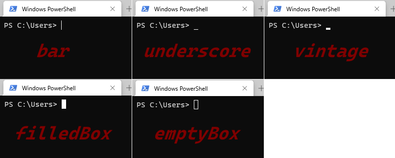 windows terminal cursor shapes