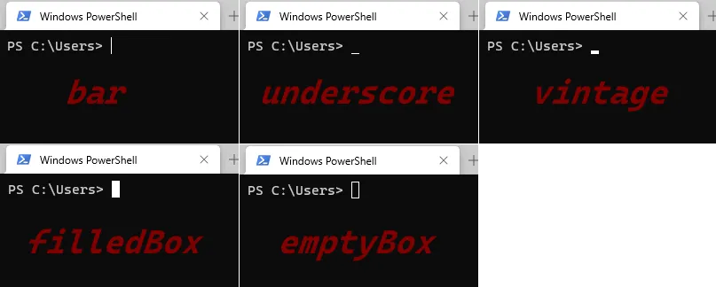 windows terminal cursor shapes