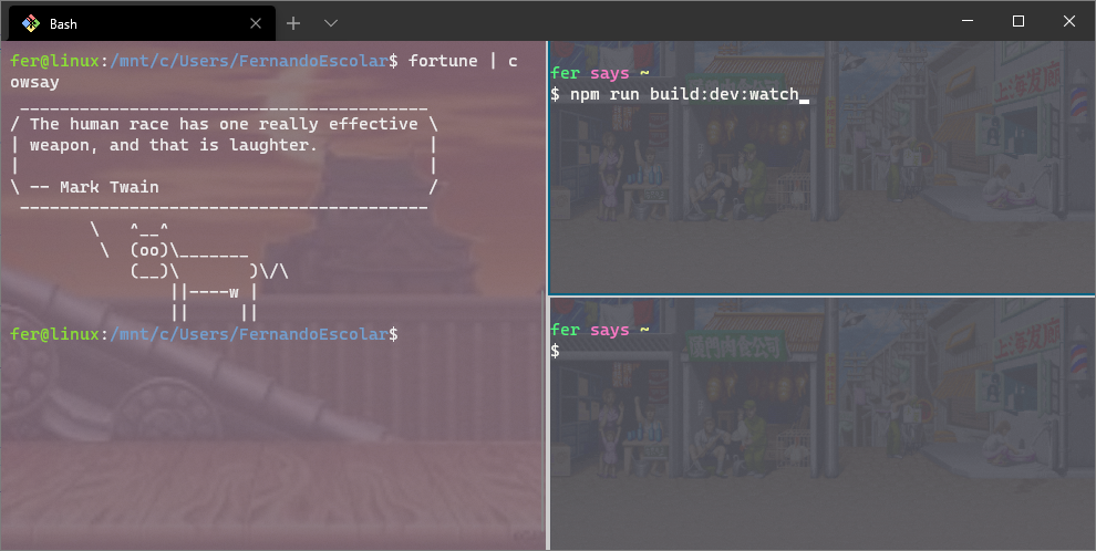 windows terminal split panels