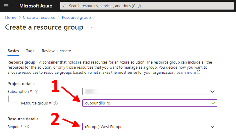 Create Resource group