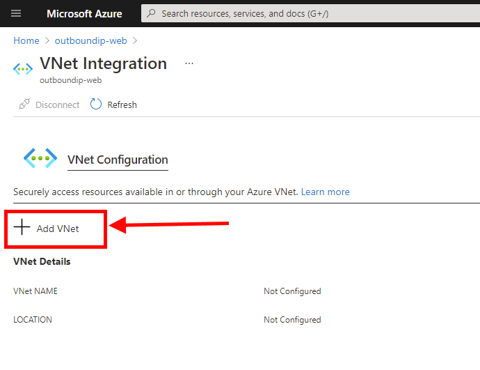 Web App VNet integration