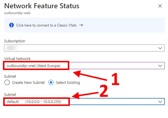 Web App private subnet integration