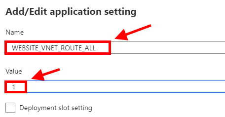 Web App New application setting